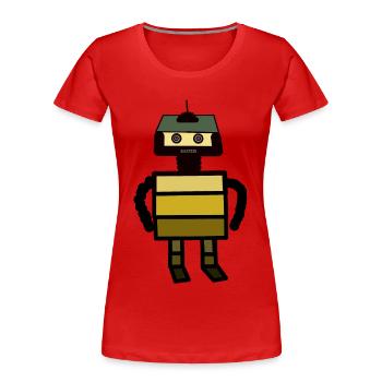Robotique Vaisseau Spatial Technologie Enfants Enfant Fantaisie - T-shirt bio Premium Femme - rouge - Devant - Mia (176cm)