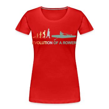 Entwicklung eines Ruderers - Frauen Premium Bio T-Shirt - Rot - Vorne - Mia (176cm)