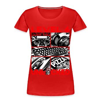 Geburtstag Level 6 freigeschaltet Gaming & Zocker - Frauen Premium Bio T-Shirt - Rot - Vorne - Mia (176cm)