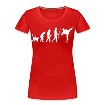 Karate Evolution - Frauen Premium Bio T-Shirt - Rot - Vorne - Mia (176cm)