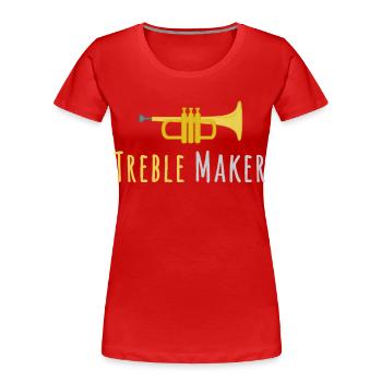 Treble Maker Trumpet mellophone player Music - Women's Premium Organic T-Shirt - red - Front - Mia (176cm)