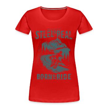 Motorrad Motocross Motorsport Born to Ride - Frauen Premium Bio T-Shirt - Rot - Vorne - Mia (176cm)