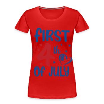 First 4th of July Independence Day Amerika - Frauen Premium Bio T-Shirt - Rot - Vorne - Mia (176cm)