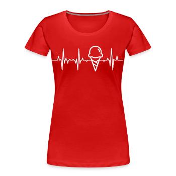 Battement de cœur de la crème glacée - T-shirt bio Premium Femme - rouge - Devant - Mia (176cm)