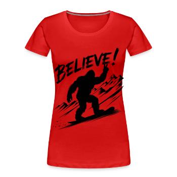Sasquatch Bigfoot Snowboard Snowboarder - T-shirt bio Premium Femme - rouge - Devant - Mia (176cm)