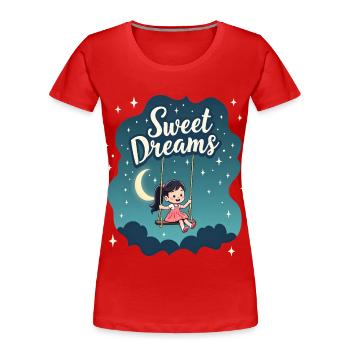 Fille Rocks Sweet Dreams Chemise de nuit - T-shirt bio Premium Femme - rouge - Devant - Mia (176cm)