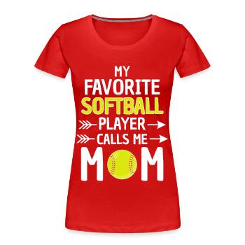 Softball Mama Spruch Softball Mutter - Frauen Premium Bio T-Shirt - Rot - Vorne - Mia (176cm)