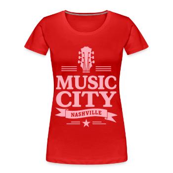 Music City Nashville Gitarre Tennessee - Frauen Premium Bio T-Shirt - Rot - Vorne - Mia (176cm)