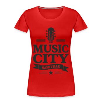Music City Nashville Gitarre Tennessee - Frauen Premium Bio T-Shirt - Rot - Vorne - Mia (176cm)