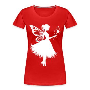 Zauberhafte Fee mit Blume - Frauen Premium Bio T-Shirt - Rot - Vorne - Mia (176cm)
