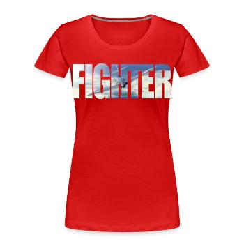 Fighter Spitfire - Frauen Premium Bio T-Shirt - Rot - Vorne - Mia (176cm)
