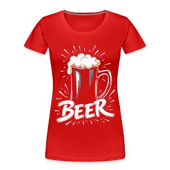 Bier Krug - Frauen Premium Bio T-Shirt - Rot - Vorne - Mia (176cm)