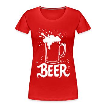 Bier Krug - Frauen Premium Bio T-Shirt - Rot - Vorne - Mia (176cm)