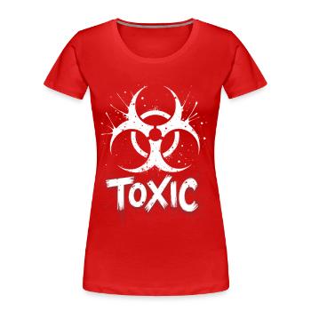 Biohazard Symbol Toxic Grunge Style - Frauen Premium Bio T-Shirt - Rot - Vorne - Mia (176cm)