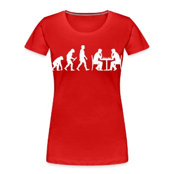 Chess Evolution – Der Weg zum Großmeister - Frauen Premium Bio T-Shirt - Rot - Vorne - Mia (176cm)