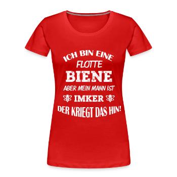 FLOTTE BIENE - Imker Frauen - Frauen Premium Bio T-Shirt - Rot - Vorne - Mia (176cm)