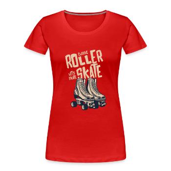 Classic Roller Skates - Frauen Premium Bio T-Shirt - Rot - Vorne - Mia (176cm)