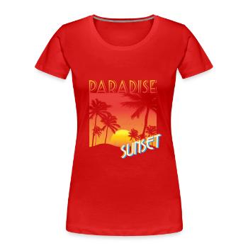 plage - T-shirt bio Premium Femme - rouge - Devant - Mia (176cm)