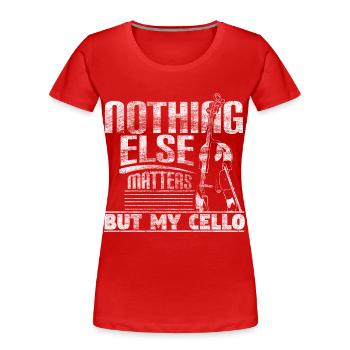 Groupe de musique pour violoncelle - T-shirt bio Premium Femme - rouge - Devant - Mia (176cm)