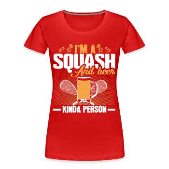 Squash tournoi de squash - T-shirt bio Premium Femme - rouge - Devant - Mia (176cm)