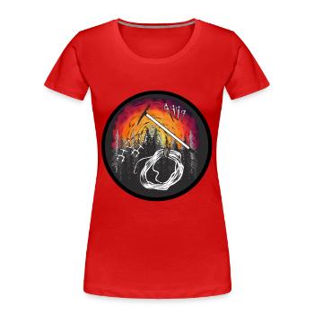 Mountaineering Mountaineering Mountaineering Climbing Mountains - Women's Premium Organic T-Shirt - red - Front - Mia (176cm)
