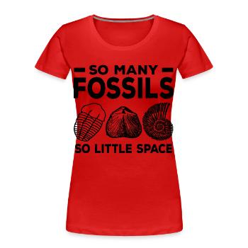 Collecte de fossiles - T-shirt bio Premium Femme - rouge - Devant - Mia (176cm)