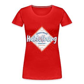 Heidelberg Allemagne Ville Skyline Accueil Amour - T-shirt bio Premium Femme - rouge - Devant - Mia (176cm)