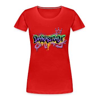 Darmstadt Deutschland Stadt Graffiti Spray Sprayer - Frauen Premium Bio T-Shirt - Rot - Vorne - Mia (176cm)