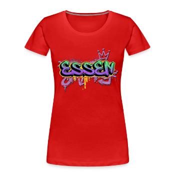 Essen Deutschland Stadt Graffiti Spray Sprayer - Frauen Premium Bio T-Shirt - Rot - Vorne - Mia (176cm)