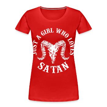 Satanismus Sprüche | Satanisten Horror Geschenke - Frauen Premium Bio T-Shirt - Rot - Vorne - Mia (176cm)