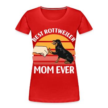 Rottweiler dog breed - Women's Premium Organic T-Shirt - red - Front - Mia (176cm)