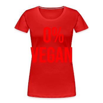 0 pour cent végétalien - T-shirt bio Premium Femme - rouge - Devant - Mia (176cm)