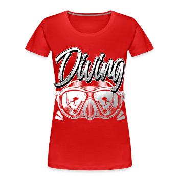 Plongée sous-marine - T-shirt bio Premium Femme - rouge - Devant - Mia (176cm)