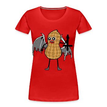 Halloween Erdnuss Antichrist Kreuz Vampir Nuss - Frauen Premium Bio T-Shirt - Rot - Vorne - Mia (176cm)