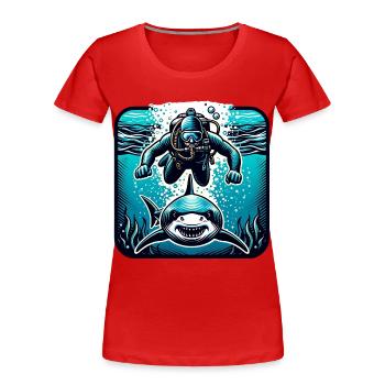 Tauchen Taucher - Frauen Premium Bio T-Shirt - Rot - Vorne - Mia (176cm)