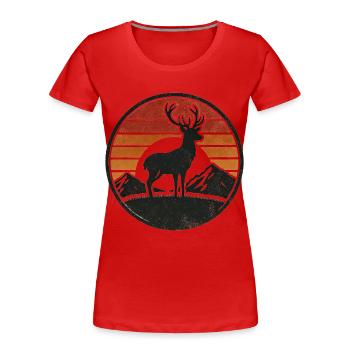 Cerf - T-shirt bio Premium Femme - rouge - Devant - Mia (176cm)