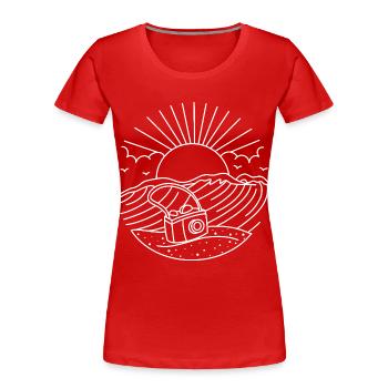 Vacances Plage Lever de soleil - T-shirt bio Premium Femme - rouge - Devant - Mia (176cm)