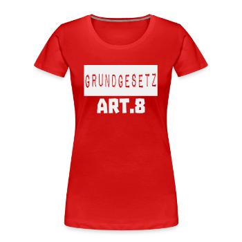 Grundgesetz Artikel 8 - Frauen Premium Bio T-Shirt - Rot - Vorne - Mia (176cm)