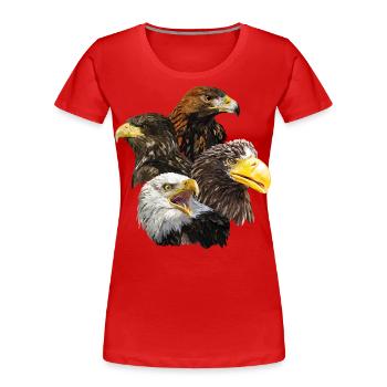 Pigargos and Eagle - Women's Premium Organic T-Shirt - red - Front - Mia (176cm)