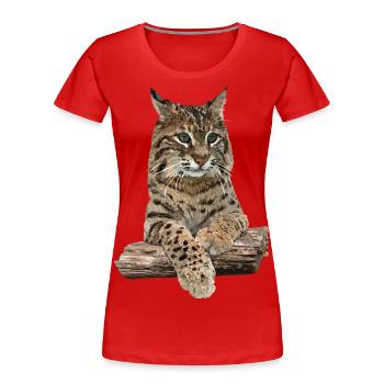 Lynx - T-shirt bio Premium Femme - rouge - Devant - Mia (176cm)