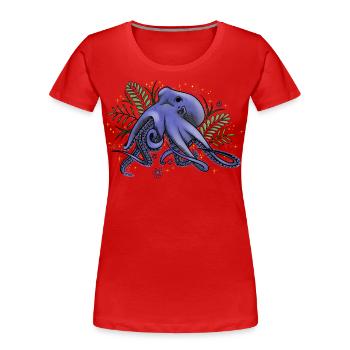 Octopus - Under the sea - Women's Premium Organic T-Shirt - red - Front - Mia (176cm)