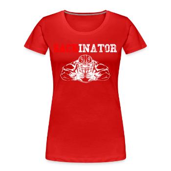 Sackinator - Women's Premium Organic T-Shirt - red - Front - Mia (176cm)