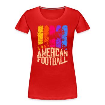 American Football Colour Center - Frauen Premium Bio T-Shirt - Rot - Vorne - Mia (176cm)