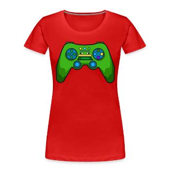 Manette de jeu vidéo Gamer Gamer Gaming Stream - T-shirt bio Premium Femme - rouge - Devant - Mia (176cm)