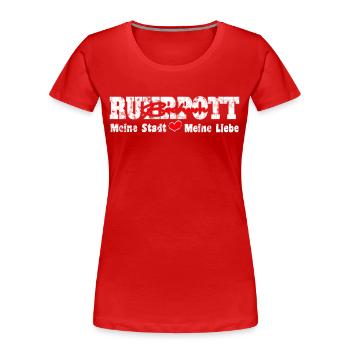 Ruhrpott Bochum Meine Stadt meine Liebe Herz - Frauen Premium Bio T-Shirt - Rot - Vorne - Mia (176cm)