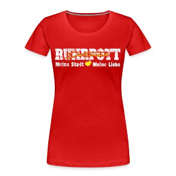 Ruhrpott Dortmund Meine Stadt meine Liebe Herz - Frauen Premium Bio T-Shirt - Rot - Vorne - Mia (176cm)