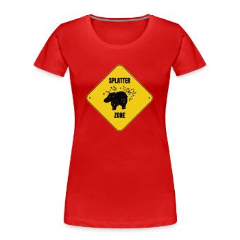 Nilpferd Splatter Zone - Frauen Premium Bio T-Shirt - Rot - Vorne - Mia (176cm)