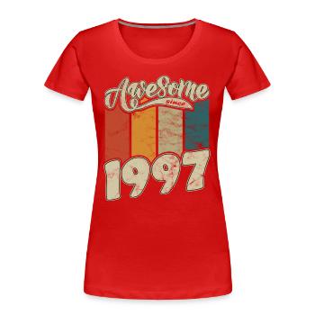 1997 Geburtstag Awesome since Retro - Frauen Premium Bio T-Shirt - Rot - Vorne - Mia (176cm)