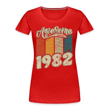 1982 Geburtstag Awesome since Retro - Frauen Premium Bio T-Shirt - Rot - Vorne - Mia (176cm)