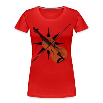 Violon violon vintage symphonie boussole école de musique - T-shirt bio Premium Femme - rouge - Devant - Mia (176cm)